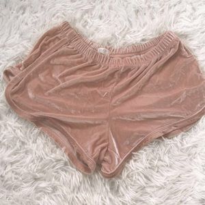 brandy melville/ john galt velvet pink shorts